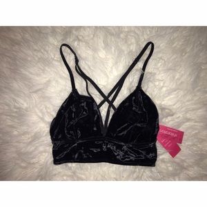 Black velvet bralette